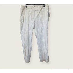 CASLON Ivory Dress Pin Striped Flared Lined Size 20W Pants Brand New With Tag